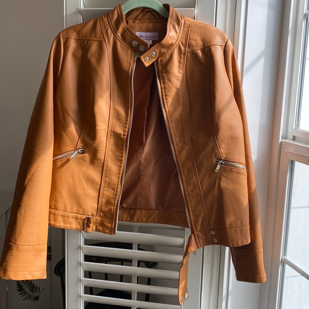 Faux Leather Rene Lion jacket, L new but without tags